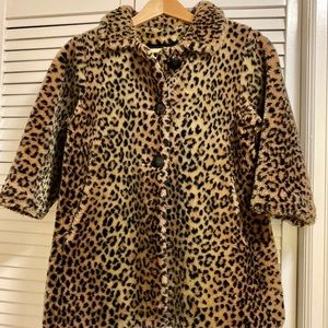 Faux Fur Vintage Cheetah Print Jacket